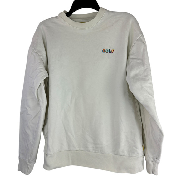 Golf Wang 3D Logo Crewneck Tyler The Creator Streetwear Embroidered Cream Medium - Picture 3 of 16